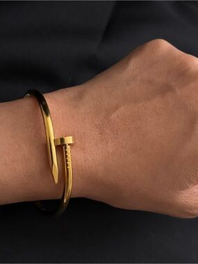 Gold Nail-Style Cuff Bracelet